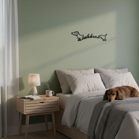 AIM & GGKK Metal Dachshund Wall Decor – Black Dog Silhouette Wall Decor for Living Room Bedroom Bathroom – Modern Metal Dog Wall Art Home Decoration – Dogs Lover Gift in Kuwait