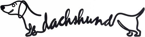 AIM & GGKK ديكور جدار معدني من نوع Dachshund - صورة ظلية للكلب الأسود ديكور جدار لغرفة المعيشة وغرفة النوم - ديكور جدار معدني حديث للكلب - هدية لمحبي الكلاب in Kuwait