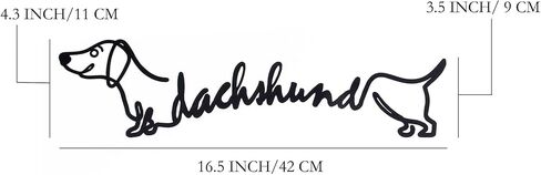 AIM & GGKK ديكور جدار معدني من نوع Dachshund - صورة ظلية للكلب الأسود ديكور جدار لغرفة المعيشة وغرفة النوم - ديكور جدار معدني حديث للكلب - هدية لمحبي الكلاب in Kuwait