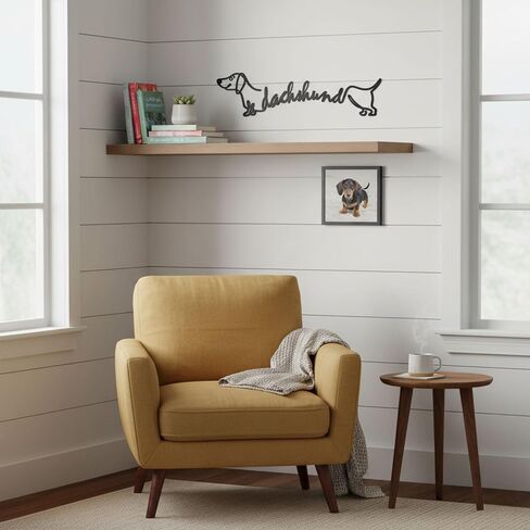 AIM & GGKK Metal Dachshund Wall Decor – Black Dog Silhouette Wall Decor for Living Room Bedroom Bathroom – Modern Metal Dog Wall Art Home Decoration – Dogs Lover Gift in Kuwait