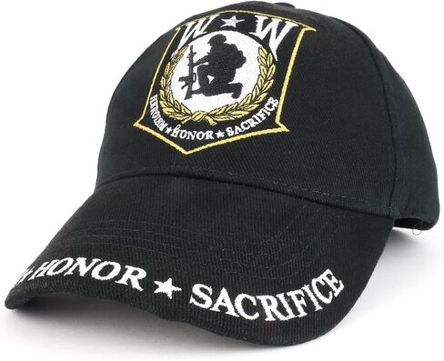 قبعة بيسبول منظمة مطرزة من Armycrew Wounded Warrior Heroism Honor Sacrifice in Kuwait