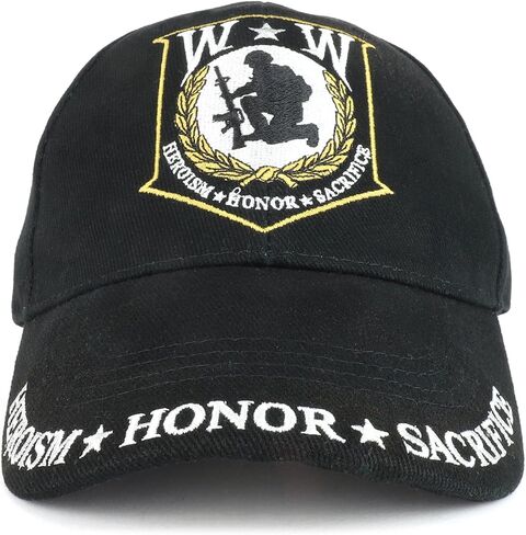 قبعة بيسبول منظمة مطرزة من Armycrew Wounded Warrior Heroism Honor Sacrifice in Kuwait