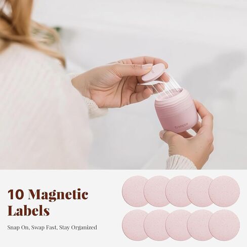 Travel Toiletry Jar Set - 6Pcs Leakproof Travle Containers Includes 4x30ml, 2x60ml & 10xMagnetic Labels, Pink in Saudi Arabia