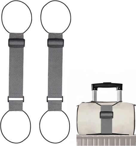 2Pcs Luggage Straps for Suitcases, Adjustable Luggage Connector Straps, Luggage Straps Bag Bungee, Add a Bag Easy to Travel Suitcase (Black) in Saudi Arabia