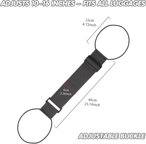 2Pcs Luggage Straps for Suitcases, Adjustable Luggage Connector Straps, Luggage Straps Bag Bungee, Add a Bag Easy to Travel Suitcase (Black) in Saudi Arabia