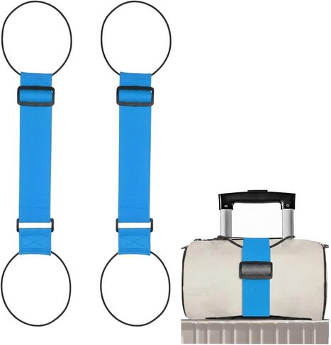 2Pcs Luggage Straps for Suitcases, Adjustable Luggage Connector Straps, Luggage Straps Bag Bungee, Add a Bag Easy to Travel Suitcase (Black) in Saudi Arabia