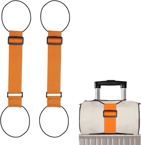 2Pcs Luggage Straps for Suitcases, Adjustable Luggage Connector Straps, Luggage Straps Bag Bungee, Add a Bag Easy to Travel Suitcase (Black) in Saudi Arabia