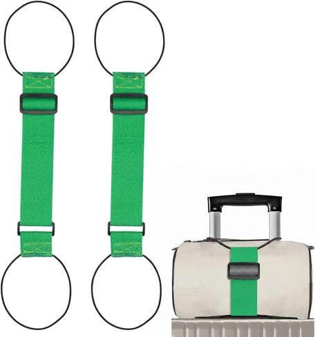 2Pcs Luggage Straps for Suitcases, Adjustable Luggage Connector Straps, Luggage Straps Bag Bungee, Add a Bag Easy to Travel Suitcase (Black) in Saudi Arabia