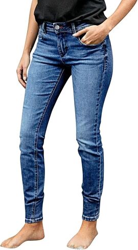Flamingals Butt Lifting Skinny Jeans for Women Stretchy Mid Waist Tummy Control Wash Denim Jeans in Kuwait