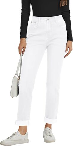 Metietila Womens Classic Jeans Straight Leg Stretchy Denim Pants | Mid Rise,Casual in Saudi Arabia