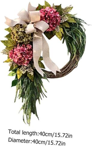 Hydrangea Wreath Leaves Realistic Decor for Front Door Elegant for Anniversary Parties Style in Saudi Arabia