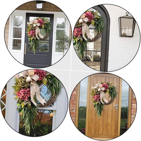 Hydrangea Wreath Leaves Realistic Decor for Front Door Elegant for Anniversary Parties Style in Saudi Arabia