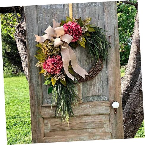 Hydrangea Wreath Leaves Realistic Decor for Front Door Elegant for Anniversary Parties Style in Saudi Arabia
