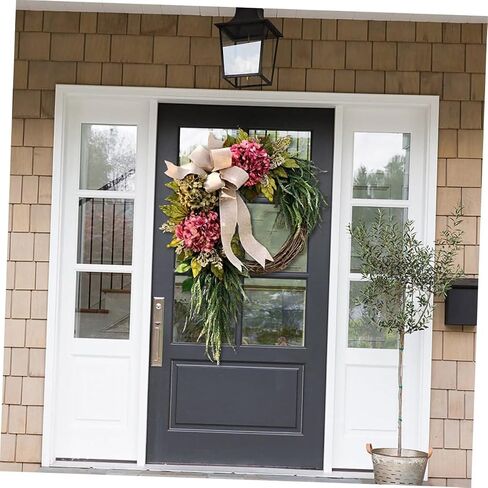 Hydrangea Wreath Leaves Realistic Decor for Front Door Elegant for Anniversary Parties Style in Saudi Arabia