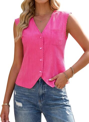 Blooming Jelly Womens V Neck Tank Tops Cute Sleeveless Shirts Gingham Vest Going Out Tops Trendy Summer Blouses in Kuwait