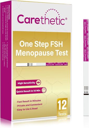 [12 Pack] Carethetic FSH Menopause Test Strips - Rapid At-Home Menopause Stage Test Kit, High-Sensitivity FSH Detection in Saudi Arabia