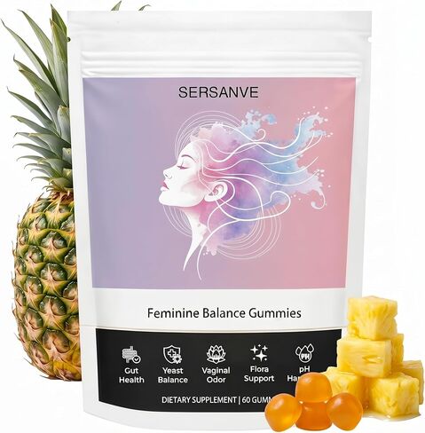 Feminine Balance Gummies for Women | Premium Feminine Balance Gummies, Hawaiian Pineapple for pH Balance, Healthy Odor & Immune Support | Daily Feminine Gummies for Vaginal & Gut Health, 60 Count in Saudi Arabia
