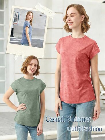 3 Pack Basic Short Sleeve T Shirts for Women-Plain Crew Neck Tops Loose Fit Casual Summer Outfit 2026 in Kuwait