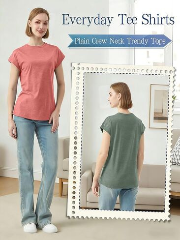 3 Pack Basic Short Sleeve T Shirts for Women-Plain Crew Neck Tops Loose Fit Casual Summer Outfit 2026 in Kuwait