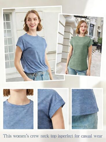 3 Pack Basic Short Sleeve T Shirts for Women-Plain Crew Neck Tops Loose Fit Casual Summer Outfit 2026 in Kuwait