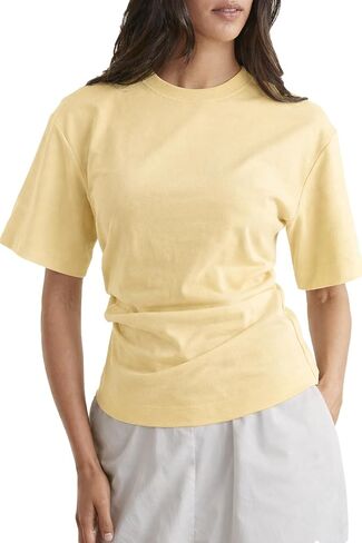 Women Pleated Waist Tee - Cinched Waist Slimming T Shirt Flattering Business Casual Tops, Tummy Hiding Work Blouse in Kuwait