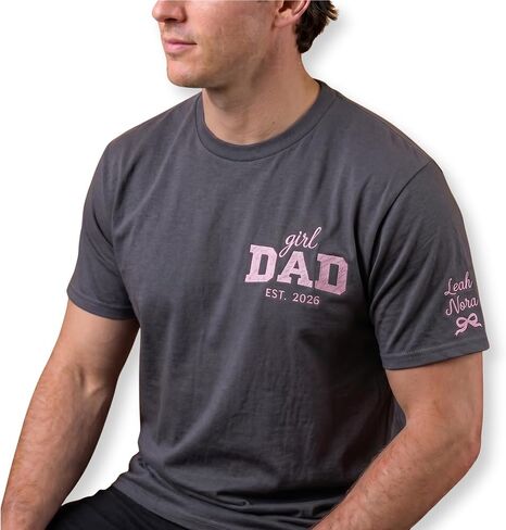 Custom Girl Dad Embroidered T-Shirt – Personalized Gift for Dad Fathers Day Birthday New Dad & First Time Dad in Saudi Arabia