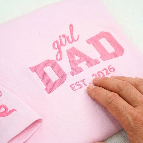 Custom Girl Dad Embroidered T-Shirt – Personalized Gift for Dad Fathers Day Birthday New Dad & First Time Dad in Saudi Arabia
