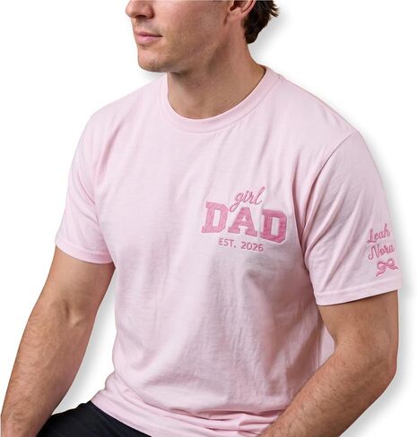 Custom Girl Dad Embroidered T-Shirt – Personalized Gift for Dad Fathers Day Birthday New Dad & First Time Dad in Saudi Arabia