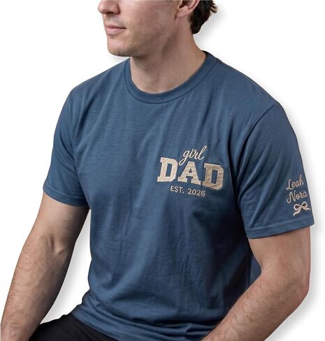 Custom Girl Dad Embroidered T-Shirt – Personalized Gift for Dad Fathers Day Birthday New Dad & First Time Dad in Saudi Arabia