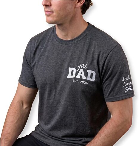 Custom Girl Dad Embroidered T-Shirt – Personalized Gift for Dad Fathers Day Birthday New Dad & First Time Dad in Saudi Arabia
