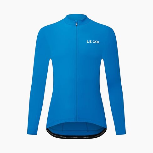 LE COL Women's Ride Jersey| Long Sleeve Cycling Shirt | Lightweight Breathable Moisture Wicking| (US, Alpha, Medium, Slim Fit, Azure) in Kuwait
