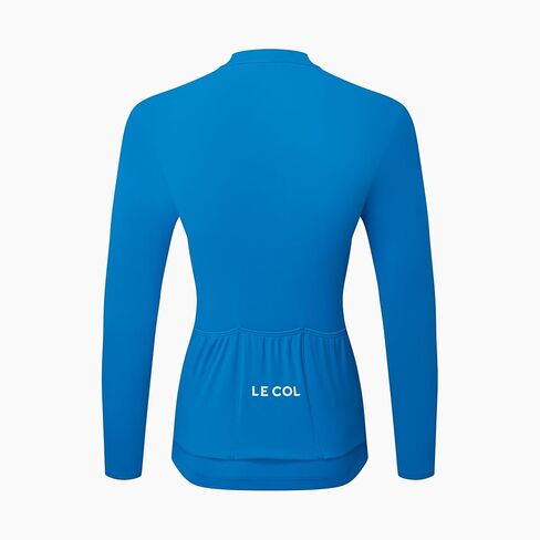 LE COL Women's Ride Jersey| Long Sleeve Cycling Shirt | Lightweight Breathable Moisture Wicking| (US, Alpha, Medium, Slim Fit, Azure) in Kuwait