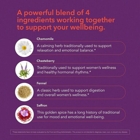 Menopause Supplements for Women, Hot Flash, Sleep, Mood & Focus Support, Hormone-Free with Maca, Ginseng, Chamomile & Saffron, Non-GMO, 60 Capsules, 30 Day Supply in Saudi Arabia