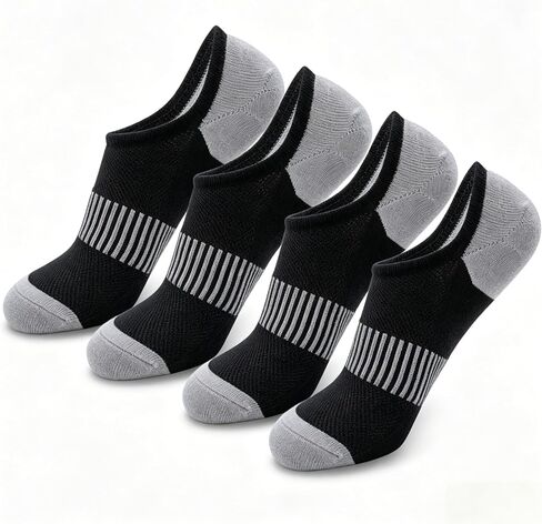4 Pairs Unisex Low Cut Athletic Socks, Arch Support Breathable Mesh Invisible Sports Socks in Kuwait