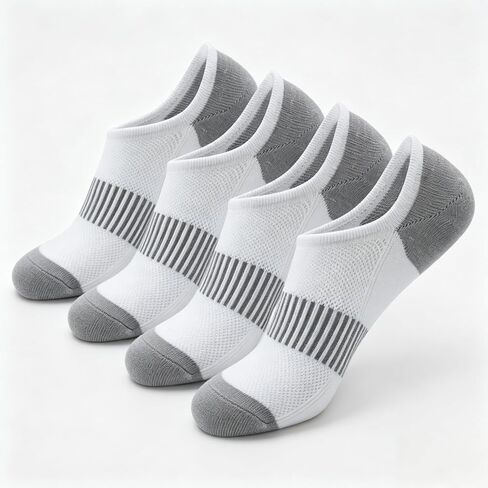 4 Pairs Unisex Low Cut Athletic Socks, Arch Support Breathable Mesh Invisible Sports Socks in Kuwait