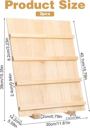 2-Pack 4-Tier Wooden Earring Display Stand, Rustic Earring Display Card Holder with Slots for Jewelry Storage, Craft Shows, and Retail Storefront in Saudi Arabia