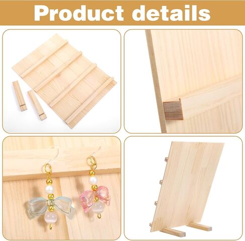 2-Pack 4-Tier Wooden Earring Display Stand, Rustic Earring Display Card Holder with Slots for Jewelry Storage, Craft Shows, and Retail Storefront in Saudi Arabia