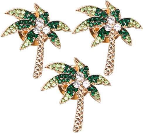 GALPADA 3pcs Breastpin Costume Decoration Brooch Tropical Prom Accessories Hawaii Party Dress Brooch Coconut Tree Alloy Lapel Pins Pin Clip-on Diamond Corsage in Kuwait