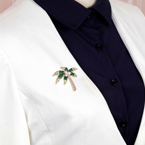 GALPADA 3pcs Breastpin Costume Decoration Brooch Tropical Prom Accessories Hawaii Party Dress Brooch Coconut Tree Alloy Lapel Pins Pin Clip-on Diamond Corsage in Kuwait
