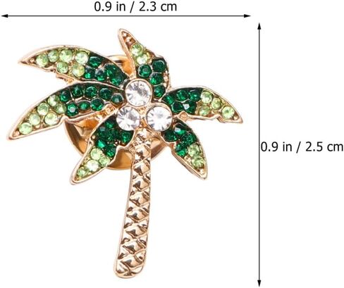GALPADA 3pcs Breastpin Costume Decoration Brooch Tropical Prom Accessories Hawaii Party Dress Brooch Coconut Tree Alloy Lapel Pins Pin Clip-on Diamond Corsage in Kuwait