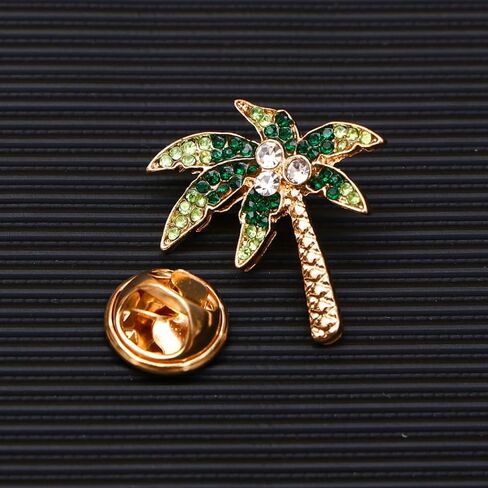 GALPADA 3pcs Breastpin Costume Decoration Brooch Tropical Prom Accessories Hawaii Party Dress Brooch Coconut Tree Alloy Lapel Pins Pin Clip-on Diamond Corsage in Kuwait