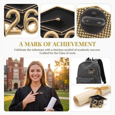 SOIMISS Graduation Pins 2026: 10-Pack Class of 2026 Cap Brooch Lapel Pin Set for Students Teachers Guests - Bulk Party Favors, Memorial Badge Accessories for Backpack Hat Jacket in Saudi Arabia