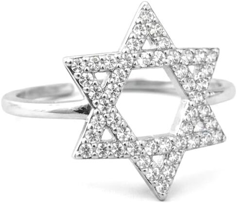 SHEMA ISRAEL 14K Gold Plated Cubic Zirconia Star of David Adjustable Ring for Women – One Size Fits All Jewish Symbol Jewelry Holiday Gift Jewelry For Women Wedding Bat Mitzva in Saudi Arabia