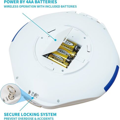 JULOS Bluetooth Automatic Pill Dispenser with Sound/Light/App Alerts for Seniors, Locked 28-Day Medication Organizer, up to 9 Alarms/Day, Pill Dispenser for Vitamins & Supplements & More, Clear Lid in Saudi Arabia