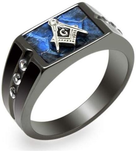 YVO Personalized Men's Stainless Steel Masonic Lodge Freemason Ring - Free Engraving in Saudi Arabia