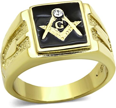 YVO Personalized Men's Stainless Steel Masonic Lodge Freemason Ring - Free Engraving in Saudi Arabia