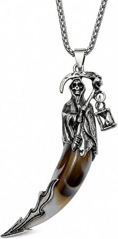COLMILLO DE COYOTE SANTA MUERTE AMULETO- قلادة الموت المقدسة لأسنان ذئب البراري-، تميمة روحية للحماية والحكمة وسعة الحيلة- Casa de Bendiciones- بيت البركات in Kuwait