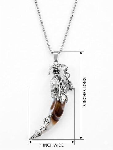 COLMILLO DE COYOTE SANTA MUERTE AMULETO- قلادة الموت المقدسة لأسنان ذئب البراري-، تميمة روحية للحماية والحكمة وسعة الحيلة- Casa de Bendiciones- بيت البركات in Kuwait