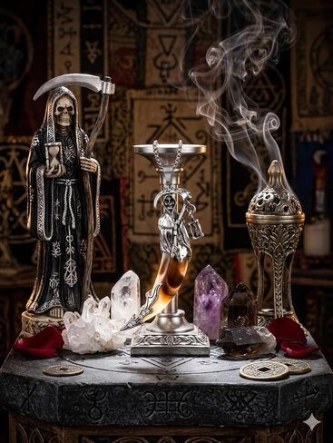 COLMILLO DE COYOTE SANTA MUERTE AMULETO- قلادة الموت المقدسة لأسنان ذئب البراري-، تميمة روحية للحماية والحكمة وسعة الحيلة- Casa de Bendiciones- بيت البركات in Kuwait
