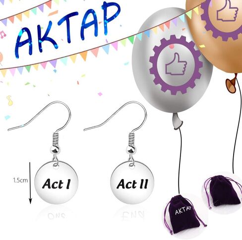أقراط متدلية من AKTAP Theatre، مجوهرات الممثل Act I Act II، هدية لمحبي المسرح in Kuwait